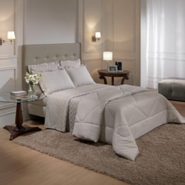 Jogo de Cama King Artex Eternity Maquinetado 300 Fios Off White Jogo de Cama King Artex Eternity Maquinetado 300 Fios Off White