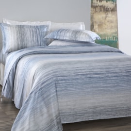 Jogo de Cama King Corttex Livin Art Cetim 300 Fios Mykonos Azul 4 Peças