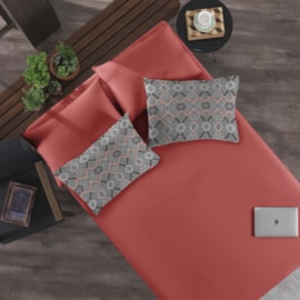 Jogo de Cama King Portallar Carbono/Rosa Coral 3 peças Jogo de Cama King Portallar Carbono/Rosa Coral 3 peças