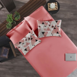 Jogo de Cama King Portallar Cubismo Rosa/Rosa Flamingo 3 peças Jogo de Cama King Portallar Cubismo Rosa/Rosa Flamingo 3 peças