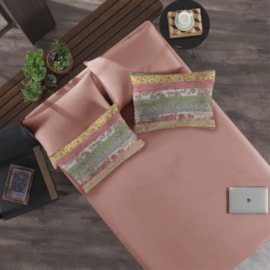 Jogo de Cama King Portallar Firenze/Rosa Antigo 3 peças Jogo de Cama King Portallar Firenze/Rosa Antigo 3 peças