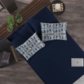 Jogo de Cama King Portallar Hippie/Azul Marinho 3 peças Jogo de Cama King Portallar Hippie/Azul Marinho 3 peças