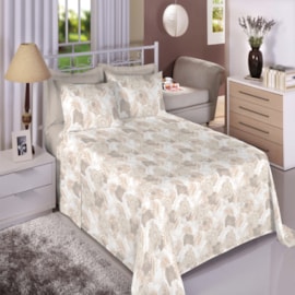 Jogo de Cama King Premium Linea 180 Fios Floral Bege (2 Lençois + 2 Fronha) Jogo de Cama King Premium Linea 180 Fios Floral Bege (2 Lençois + 2 Fronha)
