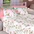 Jogo de Cama King Premium Linea 180 Fios Floral Rosa (2 Lençois + 2 Fronha)