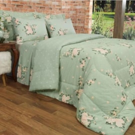 Jogo de Cama King Teka Diamante Elisa Verde 150 Fios Jogo de Cama King Teka Diamante Elisa Verde 150 Fios