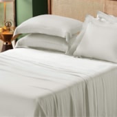 Jogo de Cama Queen 350Fios 100%Viscose de Bambu Appel Golden Branco 4Pçs