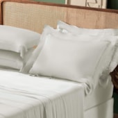 Jogo de Cama Queen 350Fios 100%Viscose de Bambu Appel Golden Branco 4Pçs