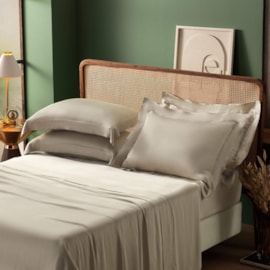 Jogo de Cama Queen 350Fios 100%Viscose de Bambu Appel Golden Camurça 4Pçs Jogo de Cama Queen 350Fios 100%Viscose de Bambu Appel Golden Camurça 4Pçs