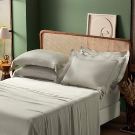 Jogo de Cama Queen 350Fios 100%Viscose de Bambu Appel Golden Cinza Névoa 4Pçs Jogo de Cama Queen 350Fios 100%Viscose de Bambu Appel Golden Cinza Névoa 4Pçs