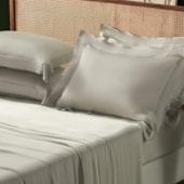 Jogo de Cama Queen 350Fios 100%Viscose de Bambu Appel Golden Cinza Névoa 4Pçs