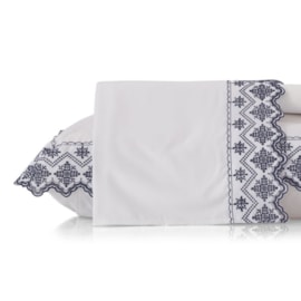 Jogo de Cama Queen Altenburg Boulevard Provence Azul Noite (2 Lençois + 2 Fronhas) Jogo de Cama Queen Altenburg Boulevard Provence Azul Noite (2 Lençois + 2 Fronhas)