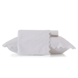 Jogo de Cama Queen Altenburg Boulevard Provence Branco (2 Lençois + 2 Fronhas)