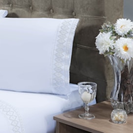 Jogo de Cama Queen Bordado Inglês Camesa Branco Jogo de Cama Queen Bordado Inglês Camesa Branco