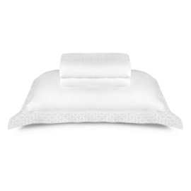 Jogo de Cama Queen Carnegie Branco 300 Fios Algodão Egípcio By The Bed Jogo de Cama Queen Carnegie Branco 300 Fios Algodão Egípcio By The Bed