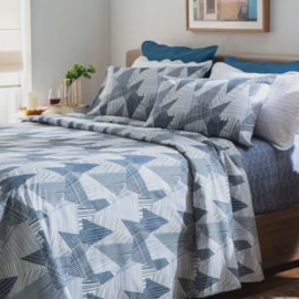 Jogo de Cama Queen Corttex Due Geométrico Azul 4 Pçs ( 2 Lençois e 2 Fronha) Jogo de Cama Queen Corttex Due Geométrico Azul 4 Pçs ( 2 Lençois e 2 Fronha)
