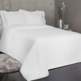 Jogo de Cama Queen Corttex Livin Art Cetim 300 Fios Branco 4 Peças