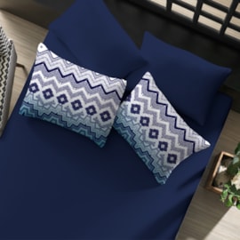 Jogo de Cama Queen Doce Vida Tricot Marinho 3 Peças Jogo de Cama Queen Doce Vida Tricot Marinho 3 Peças