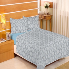 Jogo de Cama Queen Duplo Encanto Arabesco Azul Jogo de Cama Queen Duplo Encanto Arabesco Azul