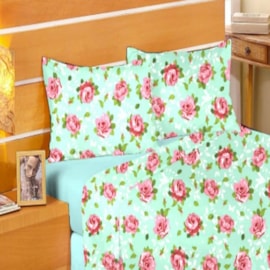 Jogo de Cama Queen Duplo Encanto Flores Rosa Jogo de Cama Queen Duplo Encanto Flores Rosa