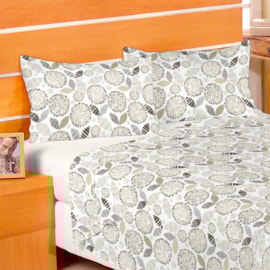 Jogo de Cama Queen Duplo Encanto Folhas e Bolinhas Jogo de Cama Queen Duplo Encanto Folhas e Bolinhas