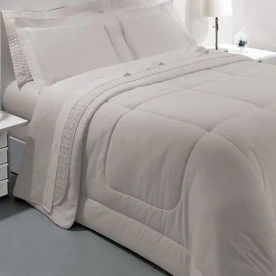 Jogo de Cama Queen Kacyumara Satinee Bege 4 Peças 300 Fios Jogo de Cama Queen Kacyumara Satinee Bege 4 Peças 300 Fios
