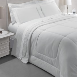 Jogo de Cama Queen Kacyumara Satinée Branco 4 Peças 300 Fios Jogo de Cama Queen Kacyumara Satinée Branco 4 Peças 300 Fios