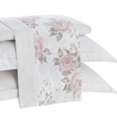 Jogo de Cama Queen Kacyumara Satinee Florian 4 Peças 300 Fios Jogo de Cama Queen Kacyumara Satinee Florian 4 Peças 300 Fios