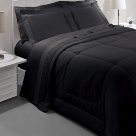 Jogo de Cama Queen Kacyumara Satinée Preto 4 Peças 300 Fios Jogo de Cama Queen Kacyumara Satinée Preto 4 Peças 300 Fios