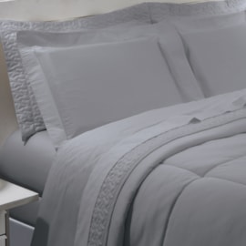Jogo de Cama Queen Kacyumara Satinee Silver 4 Peças 300 Fios Jogo de Cama Queen Kacyumara Satinee Silver 4 Peças 300 Fios