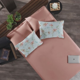 Jogo de Cama Queen Portallar Flor de Lótus/Rosa Antigo - 3 peças Jogo de Cama Queen Portallar Flor de Lótus/Rosa Antigo - 3 peças