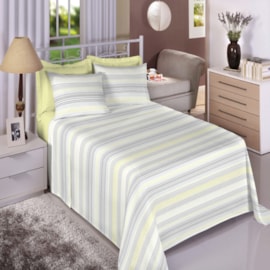 Jogo de Cama Queen Premium Linea 180 Fios Listras Amarelas (2 Lençois + 2 Fronha) Jogo de Cama Queen Premium Linea 180 Fios Listras Amarelas (2 Lençois + 2 Fronha)