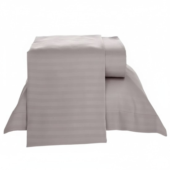 Jogo de Cama Queen Rosé Listrado Lepin Enxovais 4 Peças (2 Lençóis + 2 Fronhas) – Macio, Resistente e Ideal para Airbnb e Hotelaria