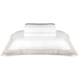 Jogo de Cama Queen The East V Bege 300 Fios Algodão Egípcio By The Bed Jogo de Cama Queen The East V Bege 300 Fios Algodão Egípcio By The Bed