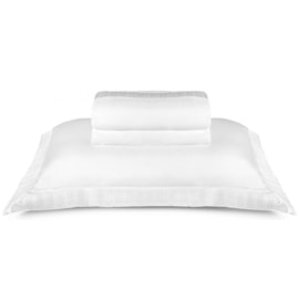 Jogo de Cama Queen The East V Branco 300 Fios Algodão Egípcio By The Bed Jogo de Cama Queen The East V Branco 300 Fios Algodão Egípcio By The Bed