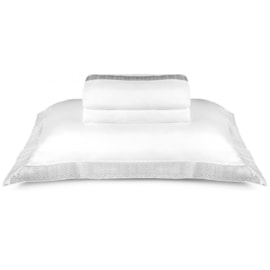 Jogo de Cama Queen The East V Cinza 300 Fios Algodão Egípcio By The Bed Jogo de Cama Queen The East V Cinza 300 Fios Algodão Egípcio By The Bed