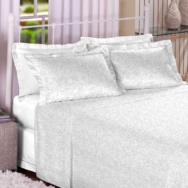 Jogo de Cama Queen Trésor 300 Fios Arabescoo Branco Jogo de Cama Queen Trésor 300 Fios Arabescoo Branco