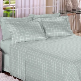 Jogo de Cama Queen Trésor 300 Fios Quadros Verde Jogo de Cama Queen Trésor 300 Fios Quadros Verde