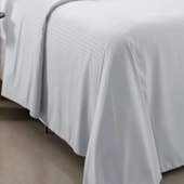 Jogo de Cama Solteiro Branco Listrado Lepin Enxovais 3 Peças (2 Lençóis + 1 Fronha) – Macio, Resistente e Padrão Hotelaria Ideal para Airbnb