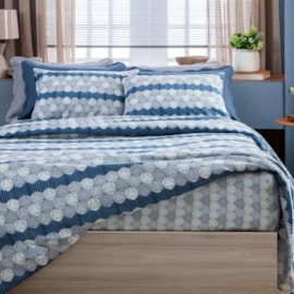 Jogo de Cama Solteiro Corttex Due Ladrilho Azul 3 Pçs ( 2 Lençois e 1 Fronha) Jogo de Cama Solteiro Corttex Due Ladrilho Azul 3 Pçs ( 2 Lençois e 1 Fronha)