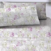 Jogo de Cama Solteiro Corttex Microtec 200 Fios Floral Lilas 3 Pçs ( 2 Lençois e 1 Fronha)