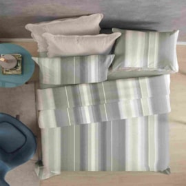 Jogo de Cama Solteiro Corttex Microtec 200 fios Listra Verde 3 Pçs ( 2 Lençois e 1 Fronha)