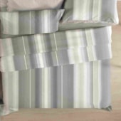 Jogo de Cama Solteiro Corttex Microtec 200 fios Listra Verde 3 Pçs ( 2 Lençois e 1 Fronha)