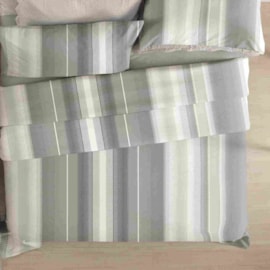 Jogo de Cama Solteiro Corttex Microtec 200 fios Listra Verde 3 Pçs ( 2 Lençois e 1 Fronha)