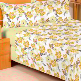Jogo de Cama Solteiro Duplo Encanto Floral Amarelo Jogo de Cama Solteiro Duplo Encanto Floral Amarelo