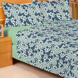 Jogo de Cama Solteiro Duplo Encanto Floral Verde Limão 3 Peças Jogo de Cama Solteiro Duplo Encanto Floral Verde Limão 3 Peças