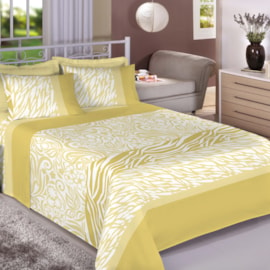 Jogo de Cama Solteiro Duplo Premium Plus 3 Peças Arabesco Amarelo