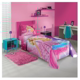 Jogo de Cama Solteiro Infantil Lepper Barbie Rock Royals 2 Peças Jogo de Cama Solteiro Infantil Lepper Barbie Rock Royals 2 Peças