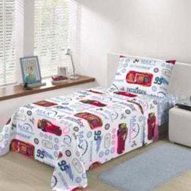 Jogo de Cama Solteiro Infantil Microfibra Cars Storm Santista 3 peças Jogo de Cama Solteiro Infantil Microfibra Cars Storm Santista 3 peças