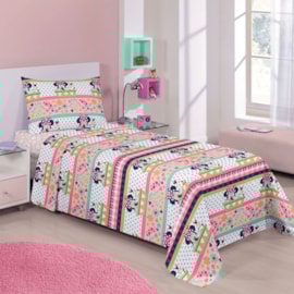 Jogo de Cama Solteiro Infantil Microfibra Minnie Flower Santista 3 peças Jogo de Cama Solteiro Infantil Microfibra Minnie Flower Santista 3 peças