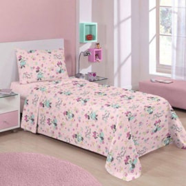 Jogo de Cama Solteiro Infantil Microfibra Minnie Liberty Santista 3 peças Jogo de Cama Solteiro Infantil Microfibra Minnie Liberty Santista 3 peças